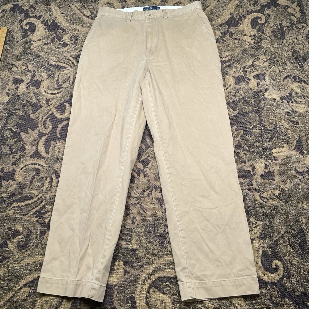 Polo Ralph Lauren Men 100% Cotton Prospect Pant 32/30 Tan Chino Straight Leg